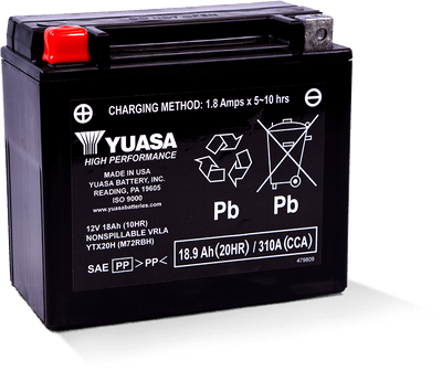 Yuasa Battery YUAM72RBH Maintenance Free AGM 12-Volt Powersports Battery