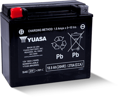 Yuasa YTX20 Maintenance-Free AGM 12-Volt Powersports Battery