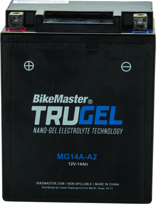 BikeMaster TruGel Battery MG14A-A2 for Powersports Vehicles