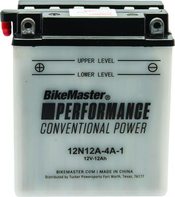 BikeMaster 12N12A-4A-1 Conventional Powersports Battery with Acid Pack