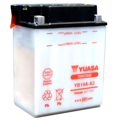 Yuasa YB14A-A2 Yumicron CX 12-Volt Powersports Battery with Enhanced Cranking Power