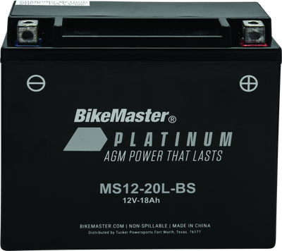 BikeMaster MS12-20L-BS AGM Battery for Powersports Vehicles