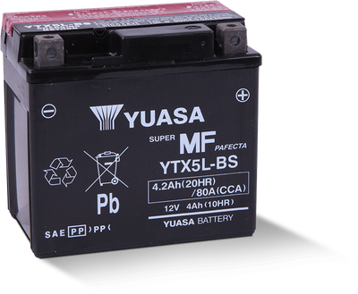Yuasa YTX5L-BS Maintenance-Free AGM 12-Volt Powersports Battery
