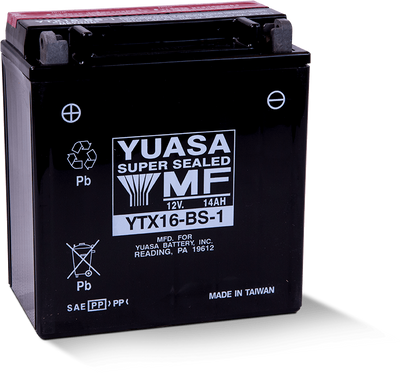 Yuasa YTX16-BS-1 Maintenance Free AGM 12-Volt Powersports Battery for Suzuki LT-F500F QuadRunner