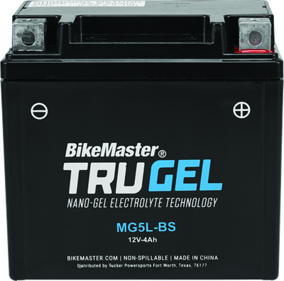BikeMaster TruGel Battery MG5L-BS for Powersports Vehicles