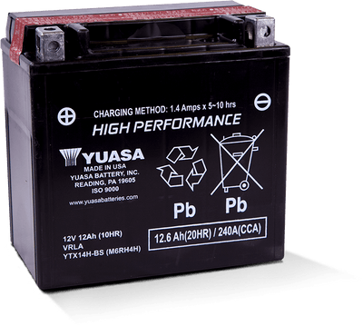Yuasa YTX14H-BS High Performance AGM Motorcycle Battery with Maintenance-Free Design