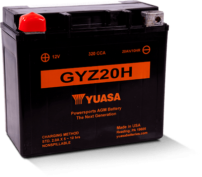 Yuasa GYZ20H High Performance AGM Powersports Battery Part Number YUAM72RGH