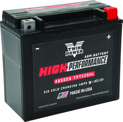 Twin Power YTX-20HL High-Performance AGM Battery for Harley Davidson | Made in USA