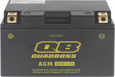 QuadBoss Maintenance-Free AGM Battery QB7B-4-FA for Yamaha YFZ450 and Can-Am DS 450 X Models