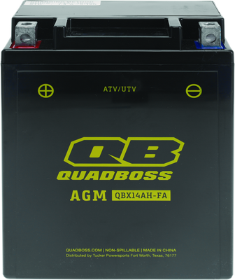 QuadBoss Maintenance-Free AGM Battery QBX14AH-FA for Powersports Vehicles