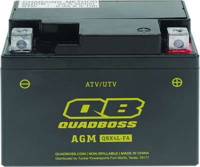 QuadBoss Maintenance-Free AGM Battery QBX4L-FA for Powersports Vehicles