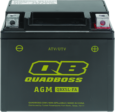 QuadBoss Maintenance-Free AGM Battery QBX5L-FA for Honda ATV and UTV Models