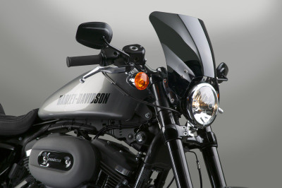 National Cycle Mohawk Windshield for 52-56 mm O.D. Bikes - Dark Tint with Black Hardware and Straight Bracket