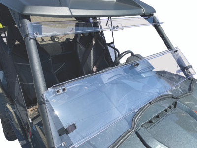 QuadBoss Folding Windshield for Can-Am Commander 800R and 1000 – Polycarbonate Power Sports Shield with Hinged Design