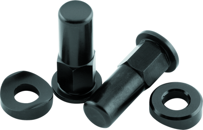 BikeMaster T6 Aluminum Rim Lock Nuts Pair - Black for Powersports Vehicles