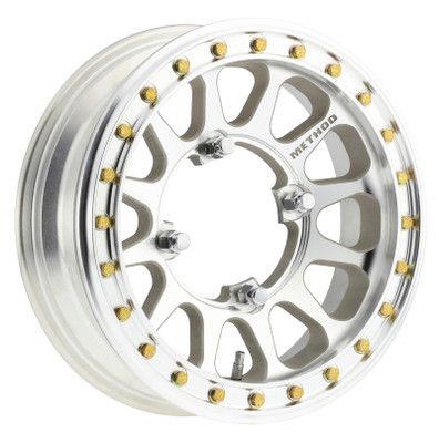 Method Wheels MR401-R Offroad Beadlock Wheel - 15x5 Inches, 4x156 Bolt Pattern, 2.5+2.5/0mm Offset, Machined Center Bore, Raw Finish