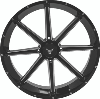 QuadBoss Slicer 24x7 Off-Road Wheel with Limited Edition QuadBoss Bull Logo Center Caps