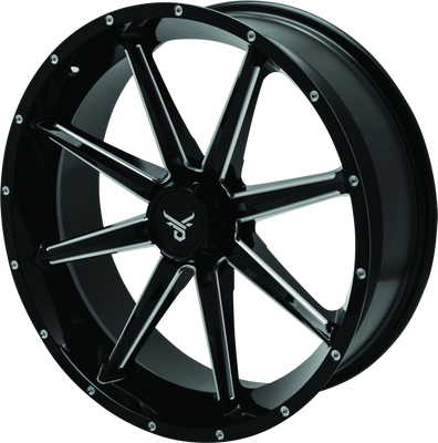 QuadBoss Slicer 20x7 PowerSports Wheels - 4/156 4+3 Offset with Limited Edition Bull Logo Center Caps