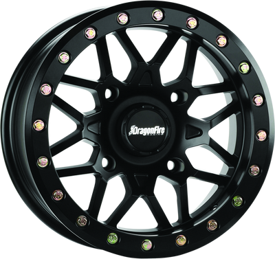 DragonFire Racing Typhon Wheel 15x10 - 4/137 Bolt Pattern, Machined Black Finish