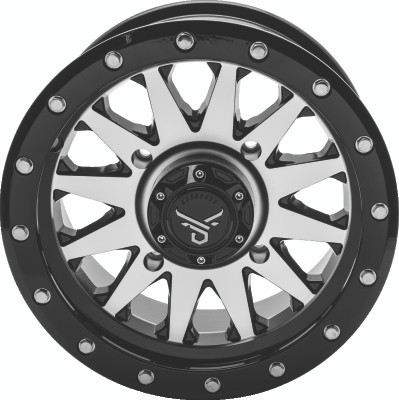 QuadBoss Wagon 14x7 4+3 4/156 Black Machined Wheel – Lightweight Aluminum Performance Rim