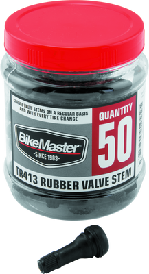 BikeMaster TR413 Rubber Valve Stem – 50 Pack for Powersports Vehicles