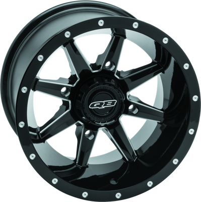 QuadBoss Slicer 14x10 Power Sports Wheels - 4/156 Bolt Pattern, 5+6 Offset