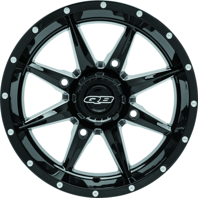 QuadBoss Slicer 14x7 PowerSports Wheel – 4/156 Bolt Pattern with Black Center Caps