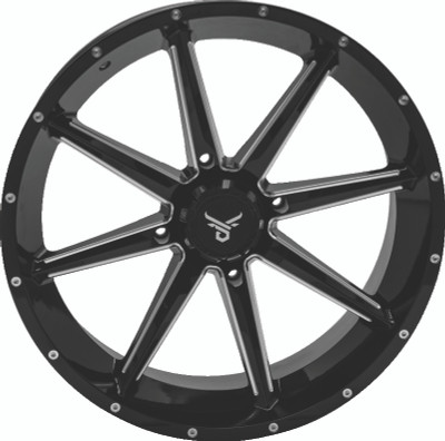 QuadBoss Slicer 20x7 PowerSports Wheel with Limited Edition Bull Logo Center Caps