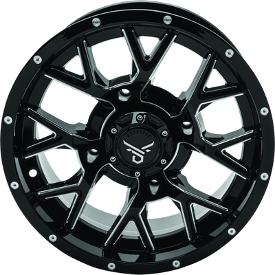 QuadBoss Barbwire 15x7 - 4+3 - 4/156 Milled Aluminum Wheel