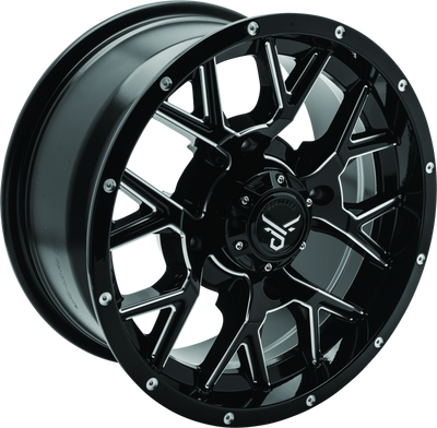 QuadBoss Barbwire 15x7 - 4+3 - 4/156 Milled Aluminum Wheel
