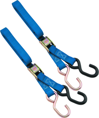 BikeMaster 1x72 Inch Tiedown Straps - Blue, 20 Pack for Secure Cargo Transport