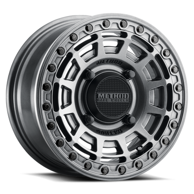 Method MR415 Beadlock 15x7 UTV Wheel with Gloss Graphite Finish and 5x4.5 Bolt Pattern