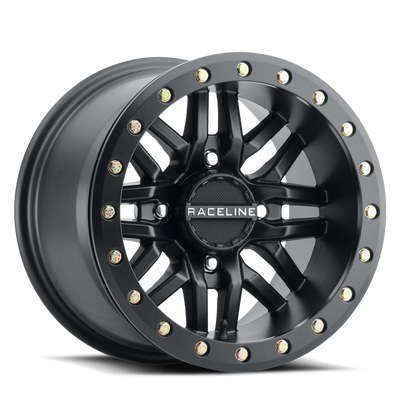 Raceline A91B Ryno 15x8 Inch Satin Black Beadlock Wheel, 4x137 Bolt Pattern