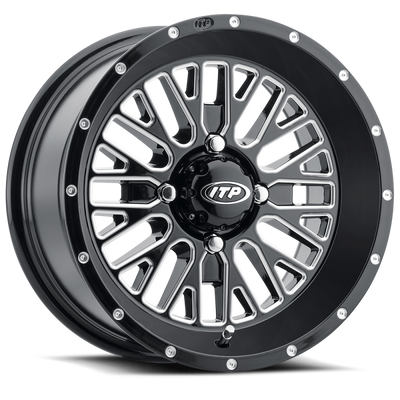 ITP Momentum 15x7 PowerSports Wheel - Black with Milled Accents, Part #1522737731B