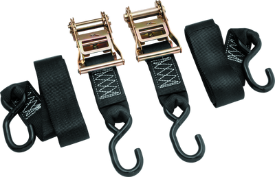BikeMaster 2x84 Inch Ratchet Tie Down Pair - Heavy-Duty Nylon Cargo Straps