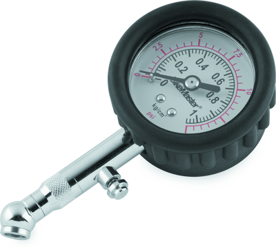BikeMaster Tire Pressure Gauge 15 PSI with Swivel Angle Chuck and Air Release Valve