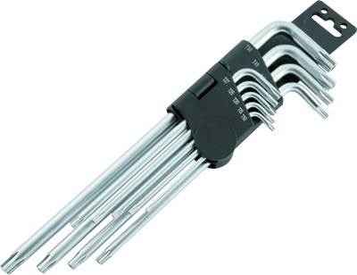 BikeMaster 9-Piece Ball End Long Wrench Set with Torx - Precision Chrome-Vanadium Steel
