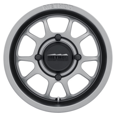 Method Wheels MR409 Bead Grip 15x10 Steel Grey PowerSports Wheel with 5+5 Offset and 4x136 Bolt Pattern
