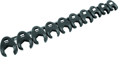 BikeMaster 10-Piece 3/8 Inch Drive Metric Flare Crow Foot Wrench Set