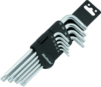 BikeMaster 9-Piece Ball End Short Wrench Set with Torx - Precision Chrome-Vanadium Steel