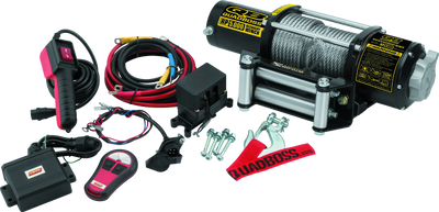 QuadBoss 50ft Steel Cable Winch Kit with 3.8HP Motor and Roller Fairlead