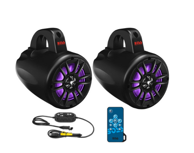 Boss Audio Systems ATV 4-Inch Amplified Bluetooth Waketower IPX5 Speakers (Part #B40RGB)