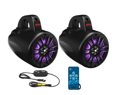 Boss Audio Systems ATV 4-Inch Amplified Bluetooth Waketower IPX5 Speakers (Part #B40RGB)