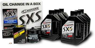 Maxima SxS Oil Quick Change Kit 5W50 with Black Oil Filter – Complete Engine Oil Solution for Side-by-Side Vehicles