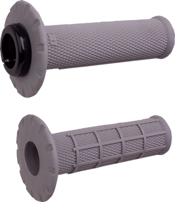 ODI Universal Lock-On Half Waffle Grips - Gray/Silver H21UHWG