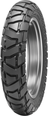 Dunlop Trailmax Mission rear motorcycle tire 170/60B17 72T tubeless 50/50 dual sport adventure tire showing aggressive wrap-around tread pattern
