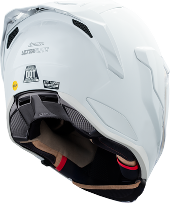 ICON Ultraflite™ Helmet Solid MIPS® Gloss White 3XL - Lightweight and High-Performance Motorcycle Helmet