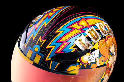 ICON Domain™ Helmet Lucky Lid 4 - Red, Size XL - Removable Breath Deflector and Fog-Free Shield