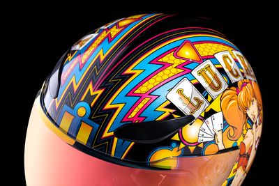 ICON Domain™ Helmet Lucky Lid 4 - Red, Size XL - Removable Breath Deflector and Fog-Free Shield