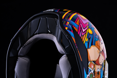 ICON Domain™ Helmet Lucky Lid 4 - Red, Size XL - Removable Breath Deflector and Fog-Free Shield